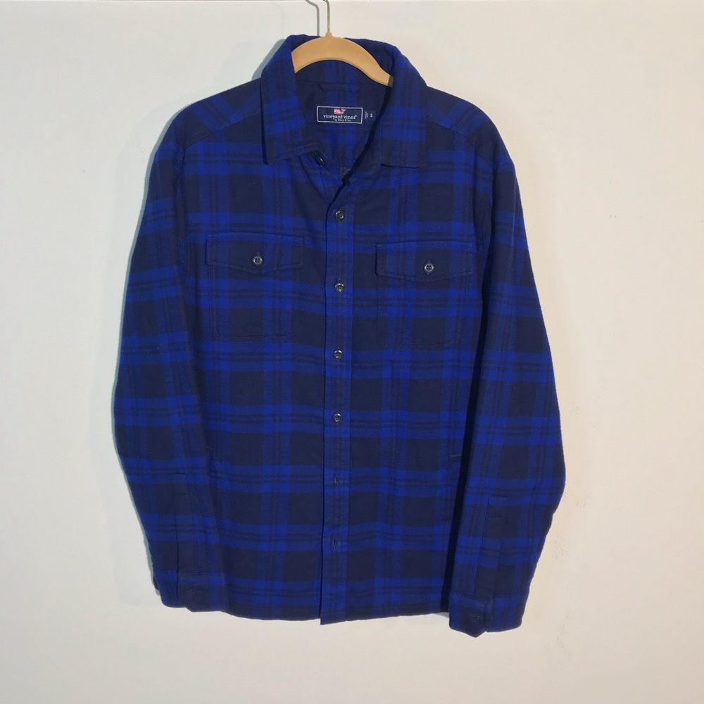 Vineyard Vines men’s flannel size small blue/black check